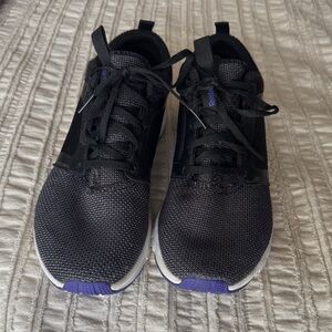 Reebok Black Sneakers with Purple Accents